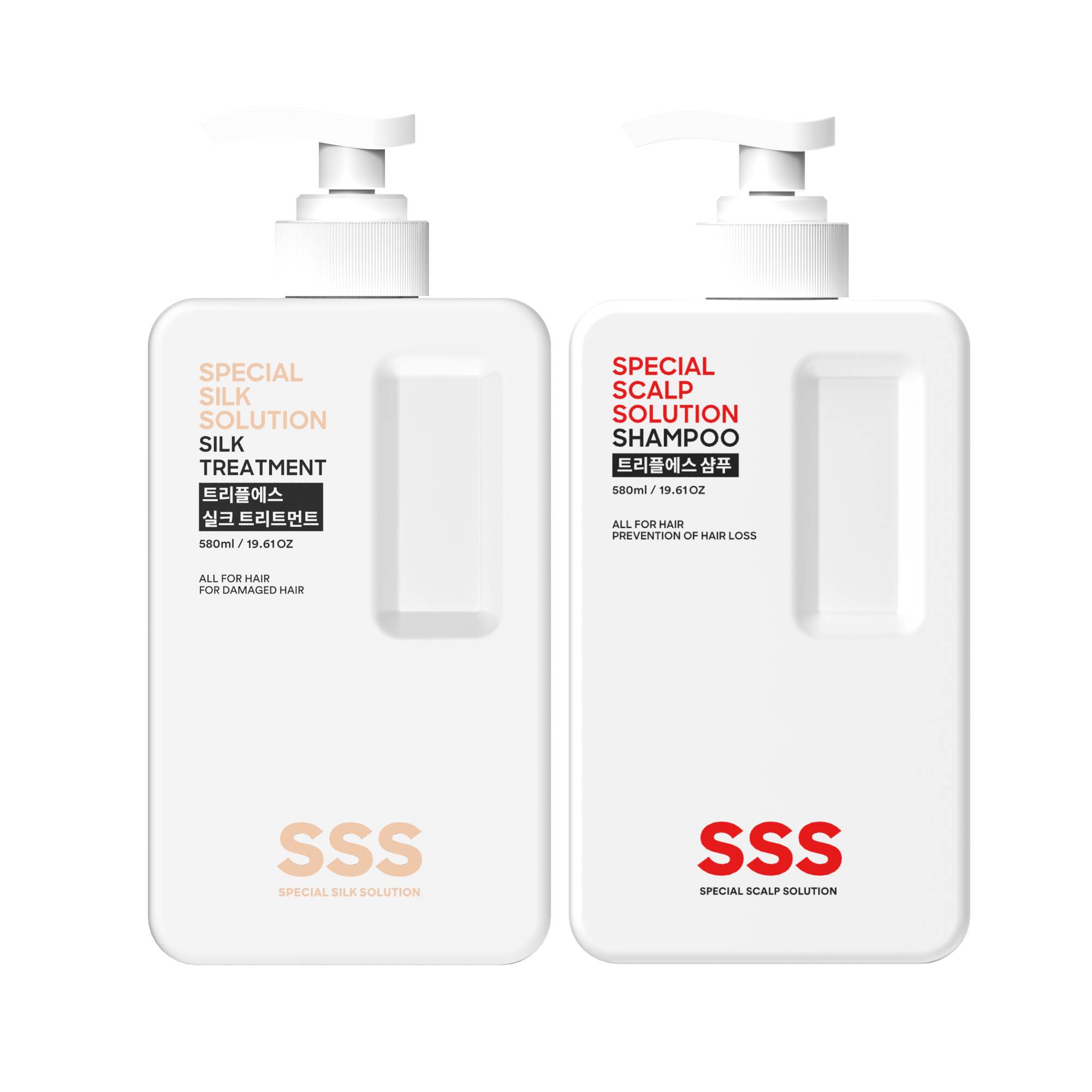 SSS - Special Scalp Solution Scalp Shampoo 580ml + Silk Treatment 580ml Set