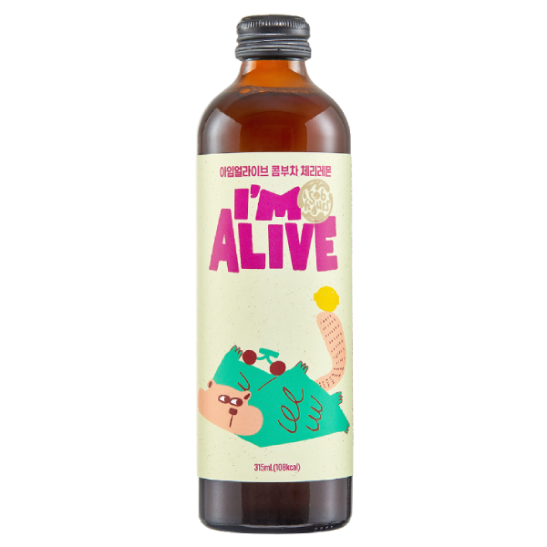 Cherry Lemon I'm Alive Kombucha  315ml