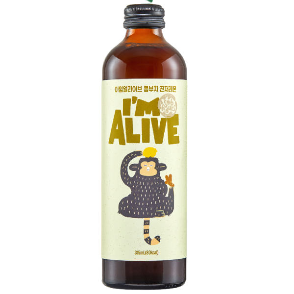 Ginger Lemon I'm Alive Kombucha 315ml